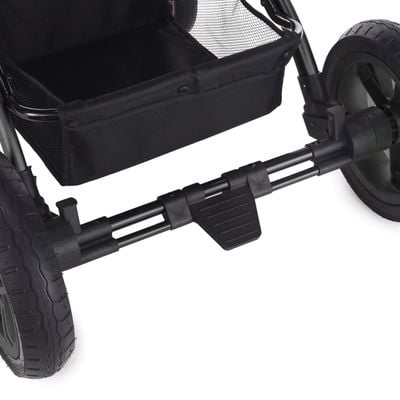 Teknum 3In1 Pram Stroller | Sleeping Bassinet | Extra Wide Seat | Wide Canopy | 360° Rotating Wheels | Fully Reclinable | Car Seat Compatible | Coffee Holder | Spill Proof Mat | Newborn Baby | 0 - 3 Years + Car Seat - Space Grey